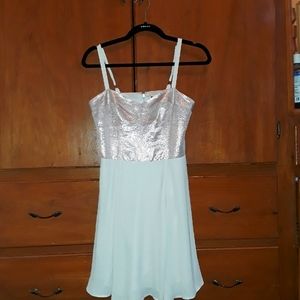 Sexy cream and gold colored cocktail dress